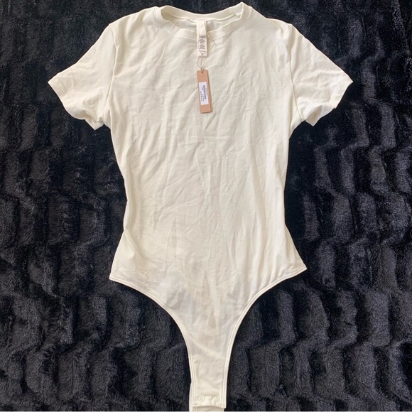 NWT Skims Stretch Cotton Jersey T-Shirt Bodysuit - Picture 3 of 6
